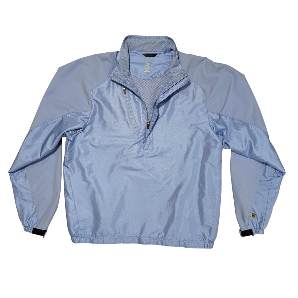 Zero Restriction Jacket Mens M Blue Tour Series 1/4 Zip Golf Windbreaker *Read